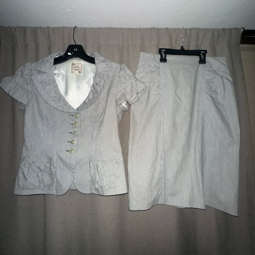 Nanette lepore blue West Indies skirt suit